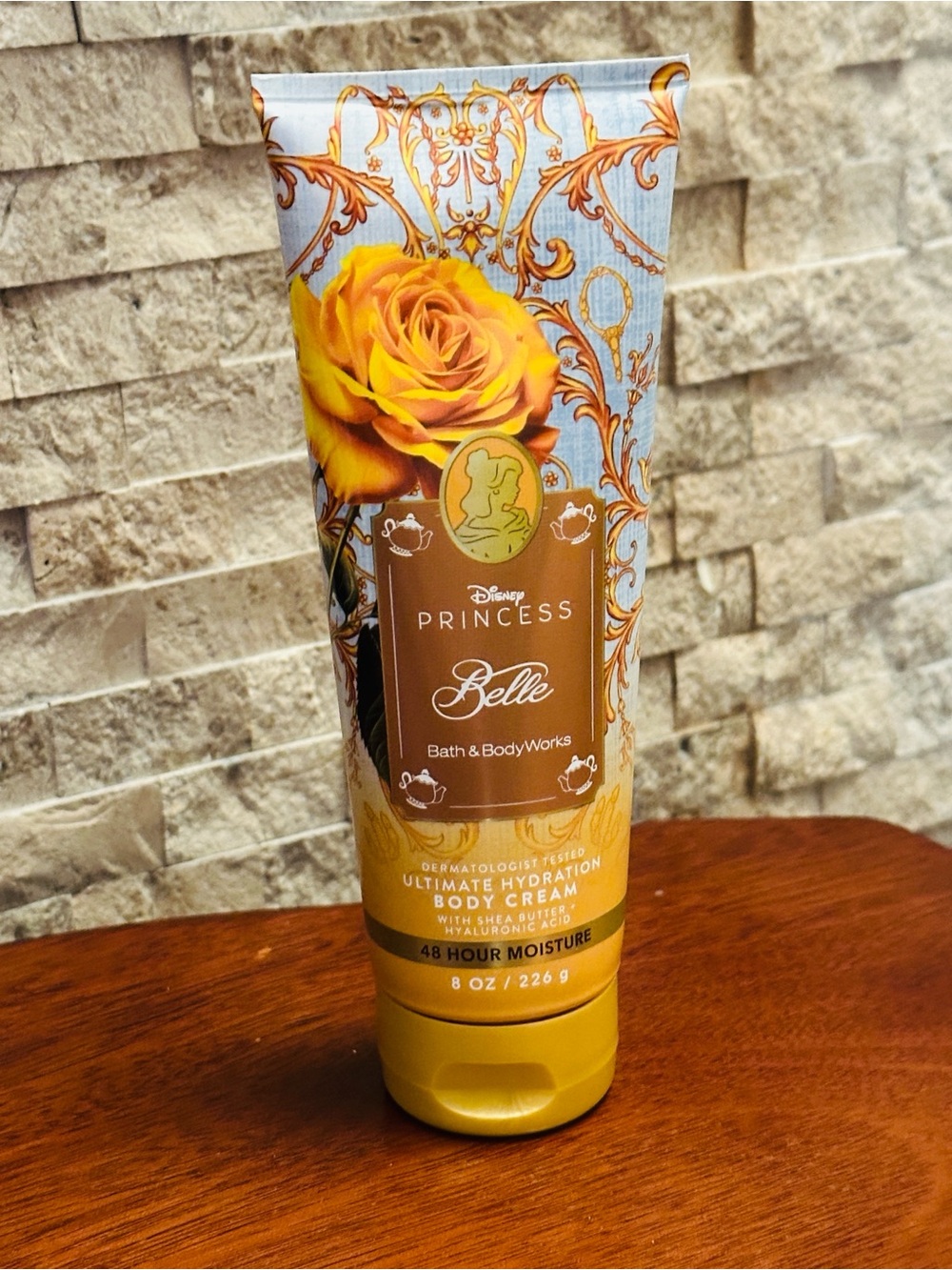 Bath & Body Works Belle Ultimate Hydration Body Cream - Yellow & Gold Design